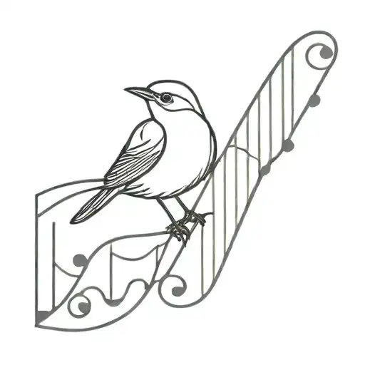 Robin Singing Musical Notation