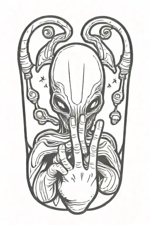 Alien Giving Middle Finger