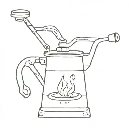 Small Gas Burner With A Coffee Pot Overflowing