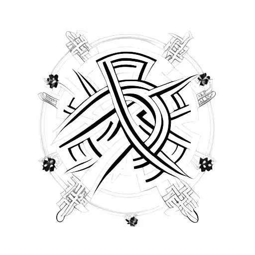 A Purple Cross On A Black Background