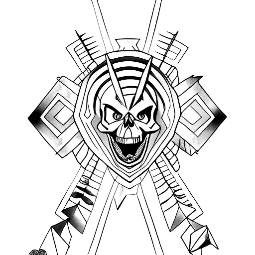 Skull With Jojo's Bizzare Adventure Stand Arrow