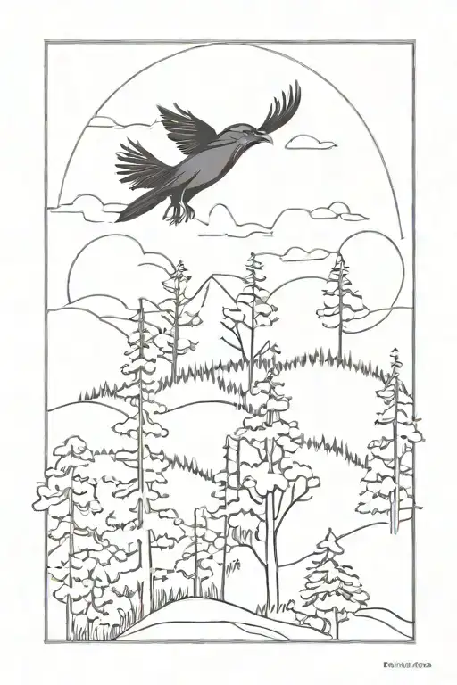 Raven Forest Scene