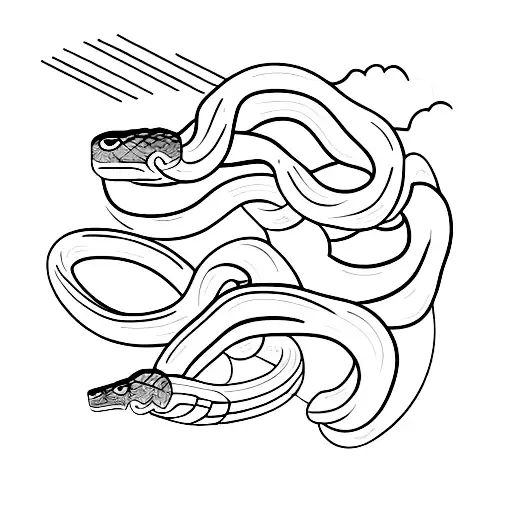 A Philosophical Symbol Incorporated Into A Snake's Body