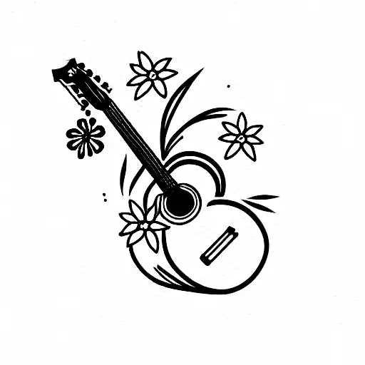 Full Guitar With Flowers