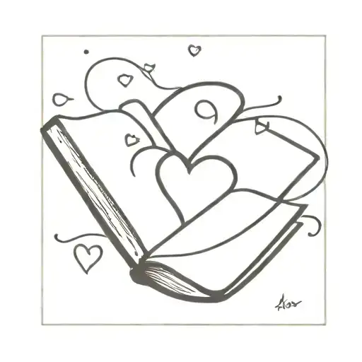 Like A Book Surrounded By Hearts