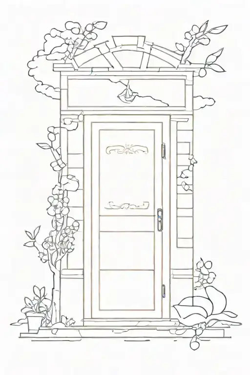 Outlined Only Mini Door Tatto