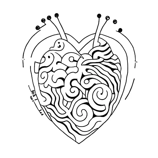 Create A Minimalist Tattoo Of A Heart Rate Monitor With A Soccer Ball