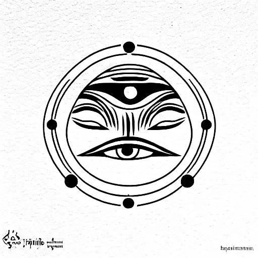 Egyptian Eyes And Buda Face