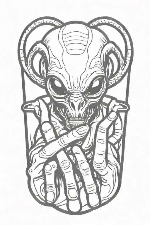 Alien Giving Middle Finger
