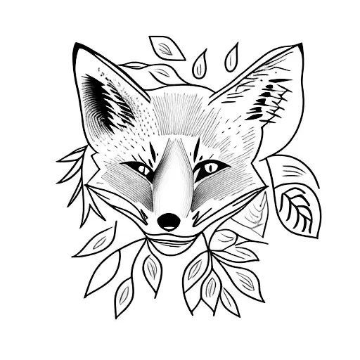 Fox All Body With Leaves