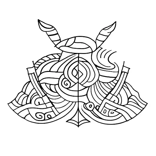 A Minimalist Tattoo Of A Dog Bone Shaped Like A Mountain Peak