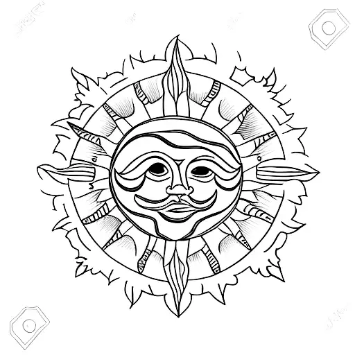 Card Of The Sun With A Face