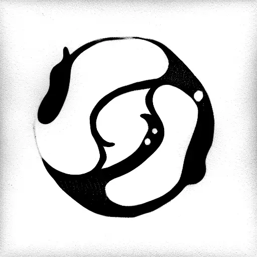 Koi Fish Ying Yang Black And White