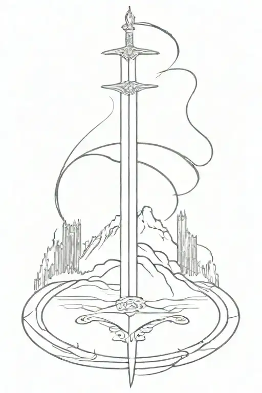 Lord Of The Rings Sword Surrounded