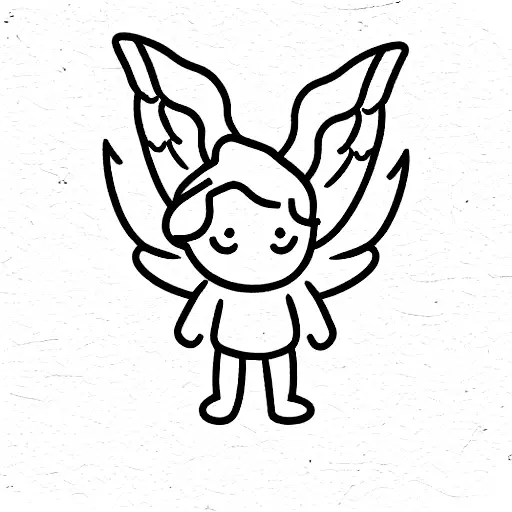 Male Angel Holding Baby Angel And A Todler Angel