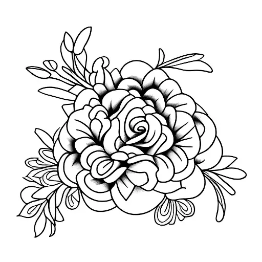 Flower Sleeve With Six Different Flowers