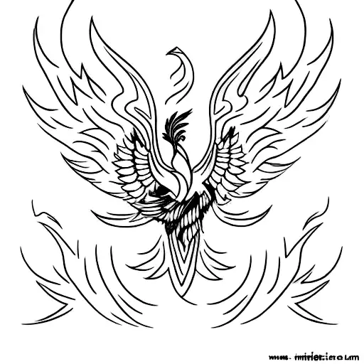 Tattoo Flash Of A Phoenix
