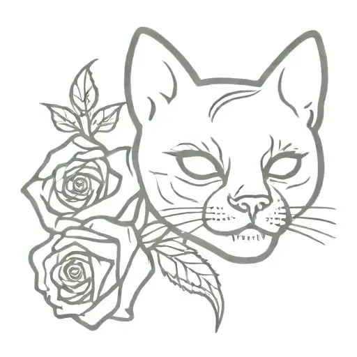 Skull Cat Roses