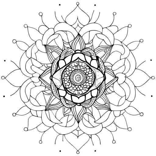 A Minimalist Mandala With A Silhouette Of Your Daughter In The Center