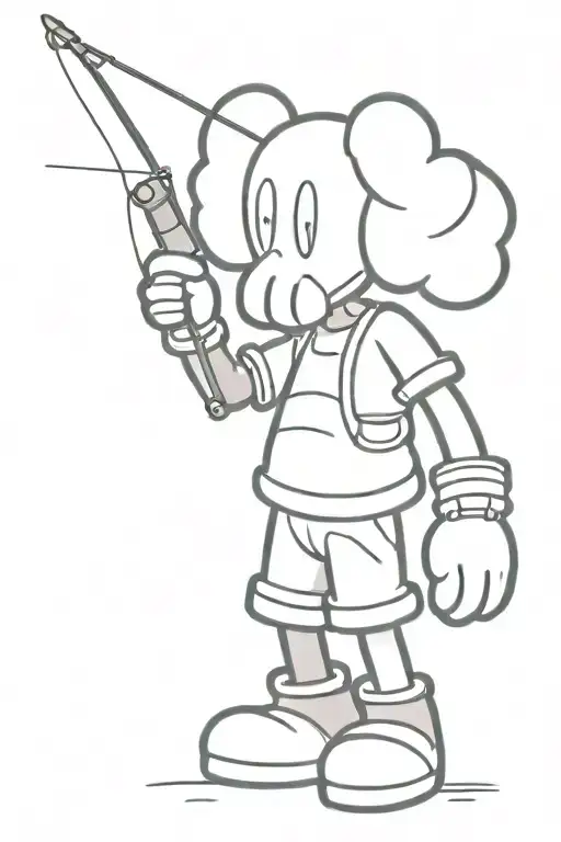 Black And White Kaws Figure Fishing