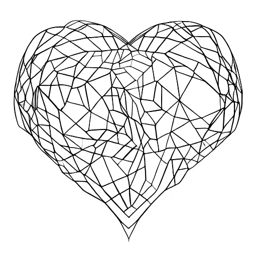 An Abstract Design Merging The Shape Of A Heart And A Blueprint