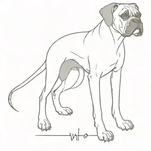 Boxer Dog With His Name Waylon Under It