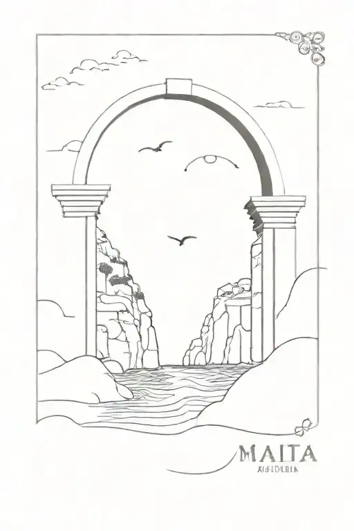 Arch With The Beach With The Interior Malta