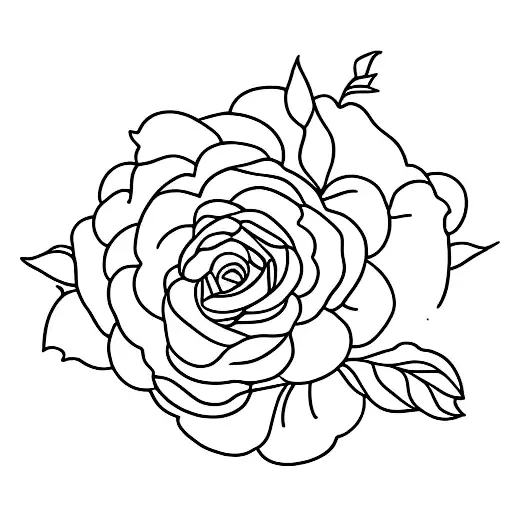 Erlicheer Flower Fine Line Tattoo Small
