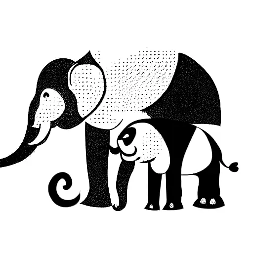 Elephants With Bee And Panda