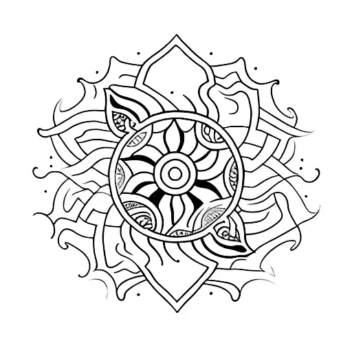 A Minimalist Tattoo Of An Open Book With A Sun Shining Through Its Pages