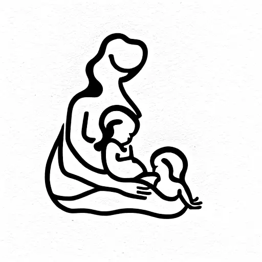 Mother And Two Children