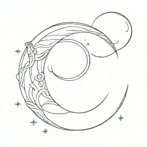 Crescent Moon With Horsehoe