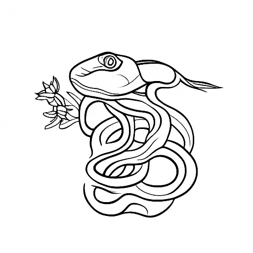 Snake With Flower