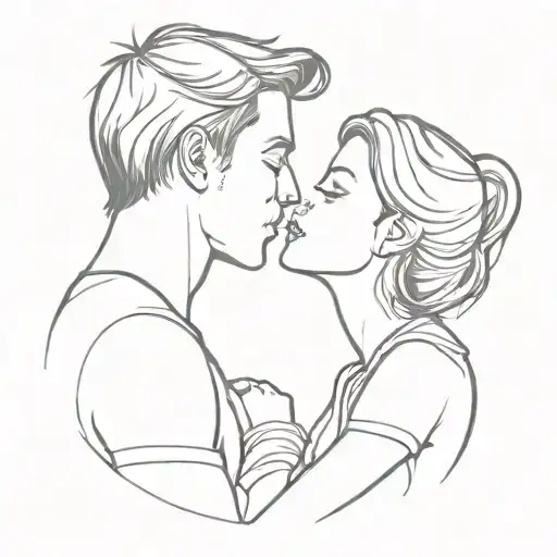 Guy Kisses Girl On The Cheek