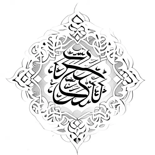 Ornament Design Inspired By The Arabic Calligraphywith 3 Birds