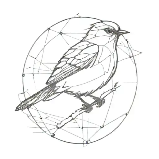 Math Ai Futuristic Robin Bird Flying Away