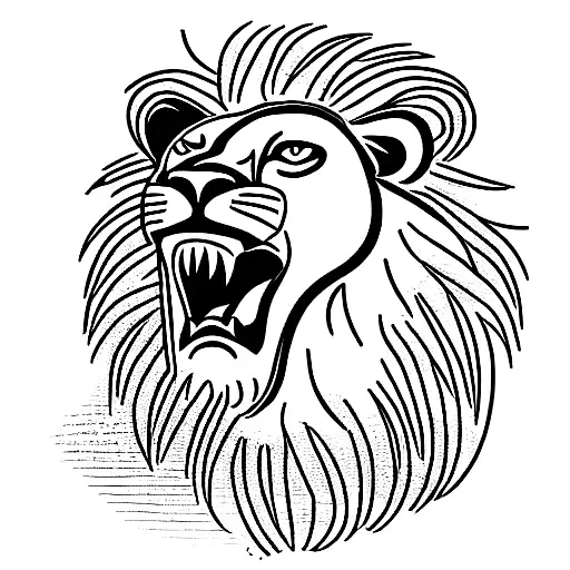 Lion With Open Mouth With Clock In Its Mouth Wit Hydrangea Around It