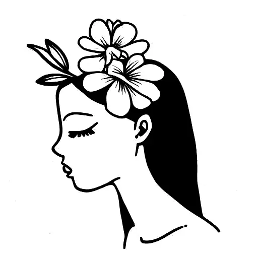 Simple Drawing Woman Reading Book With Flowers