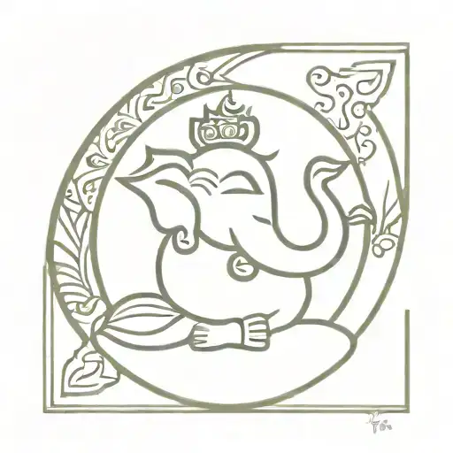 Sun Moon Ganesha In Mandla Bomemian Filler