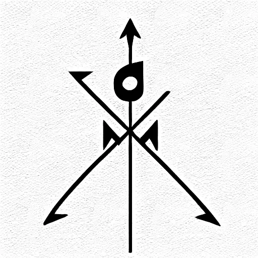 Straight Arrow With Music And Cross