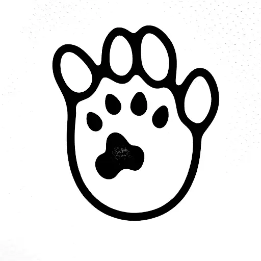 Dog Paw Print In A Strawberry