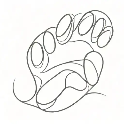 An R And The Lower Line Of The R Becomes A Paw