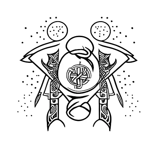 A Minimalist Tattoo Of A Tarot Card With A Mysterious Symbol