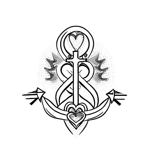 Heart For Love Cross For Faith And Anchor For Stability