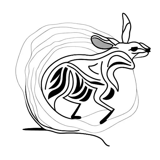 Kangaroo Silhouette Against A Sunset