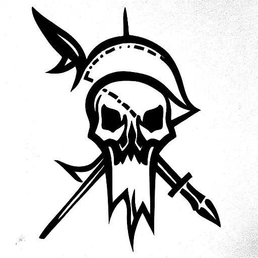 Skull With Swords And Birds