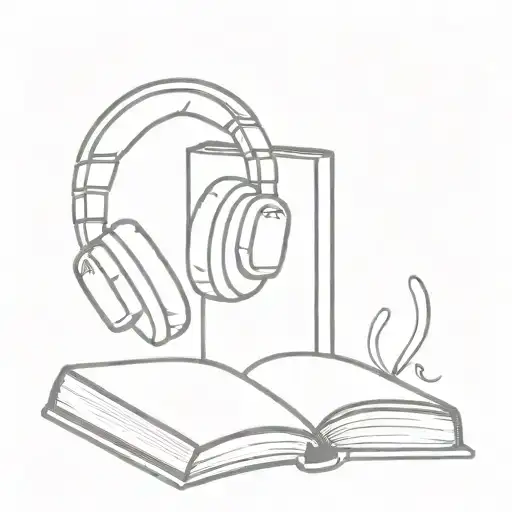 A Minimalist Tattoo Of A Book With Headphones As Bookmarks