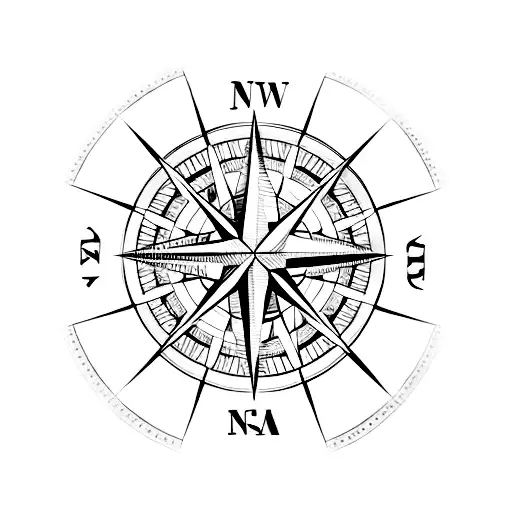 Compass Rose Thin Lines