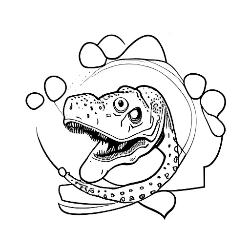 The Letter C With A Heart And The Letter K With A Dinosaur