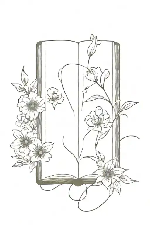 Open Book With Flowers Blooming